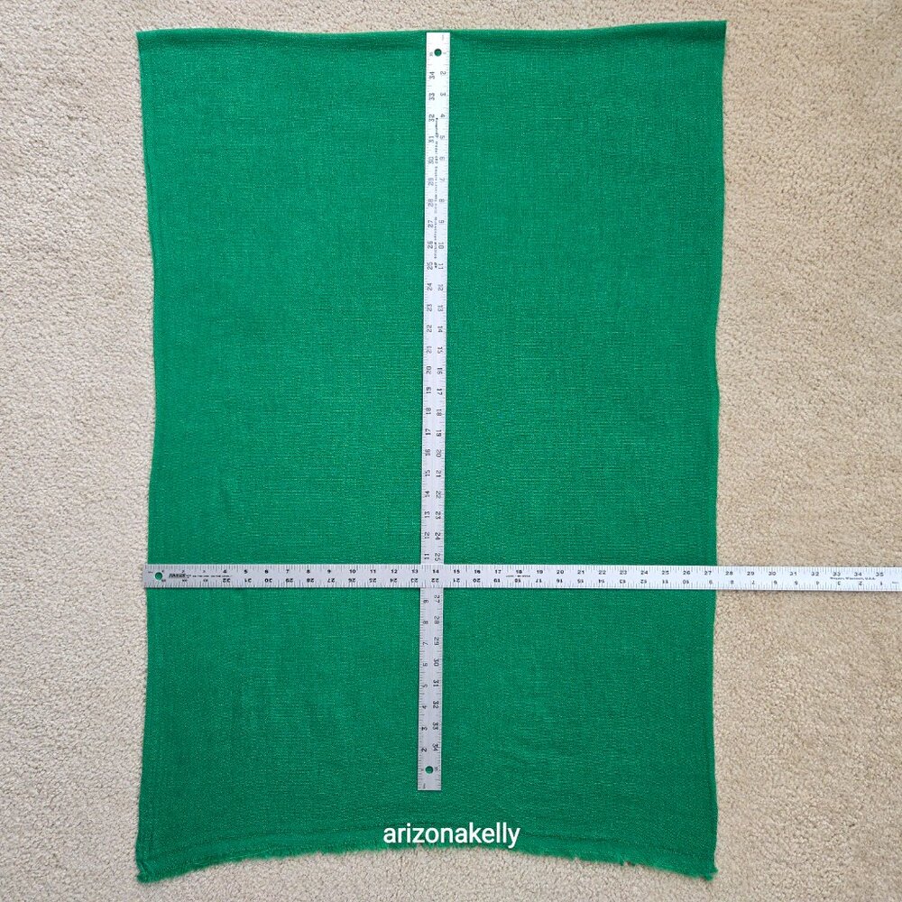 NWOT Cashmere Woven Scarf Made In Nepal Kelly Green - Picture 2 of 15